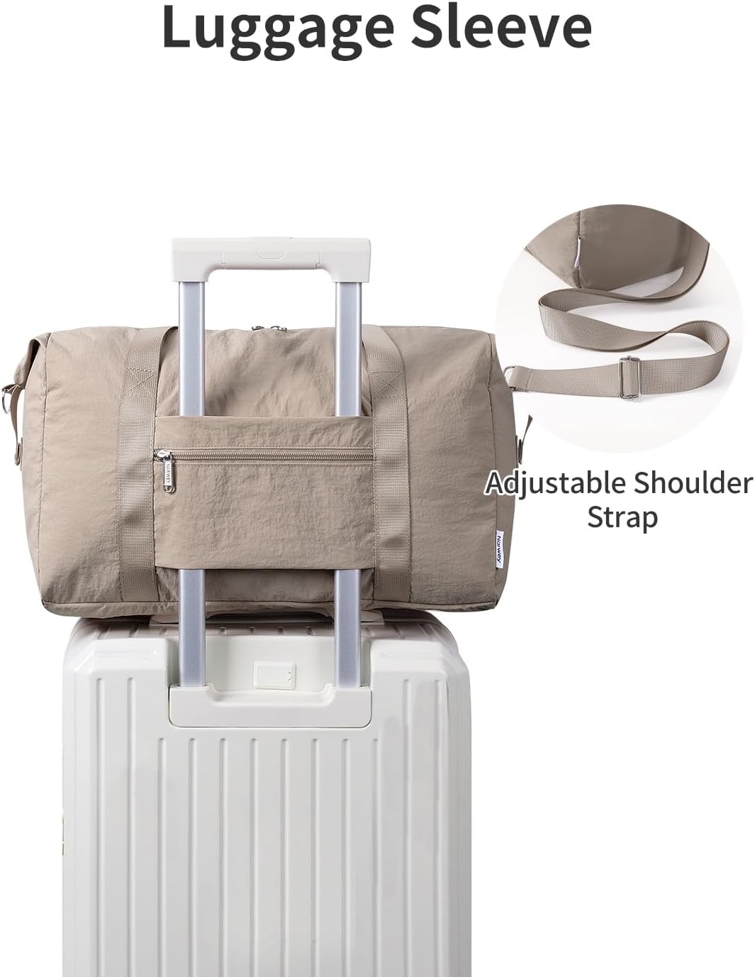 Detalle de Narwey EasyJet underseat cabin bag 45x36x20 (25L) – lightweight foldable travel holdall, khaki