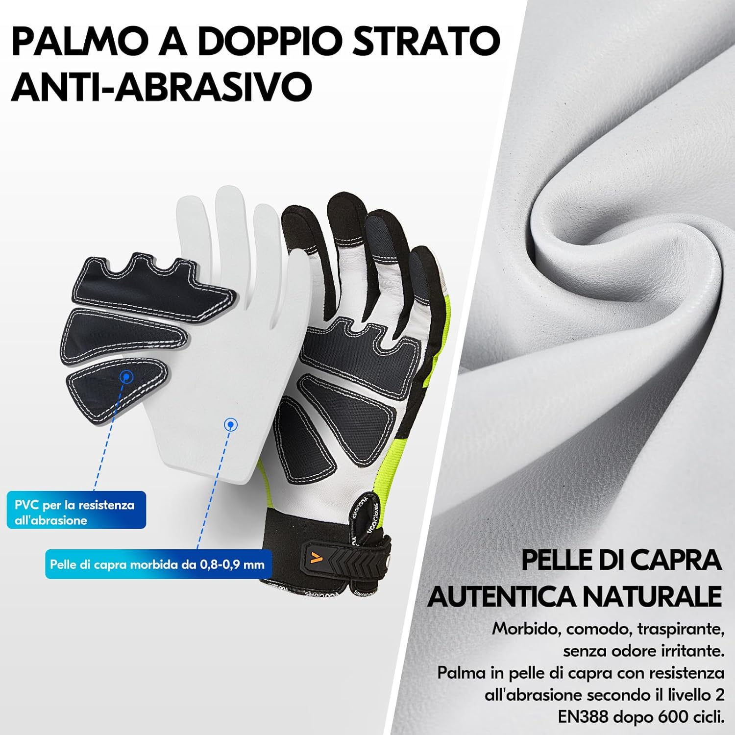 Thumbnail 2 de Vgo... guanti impermeabili e antitaglio per motosega invernali, taglio a 12 strati, L (verde) – 1 paio