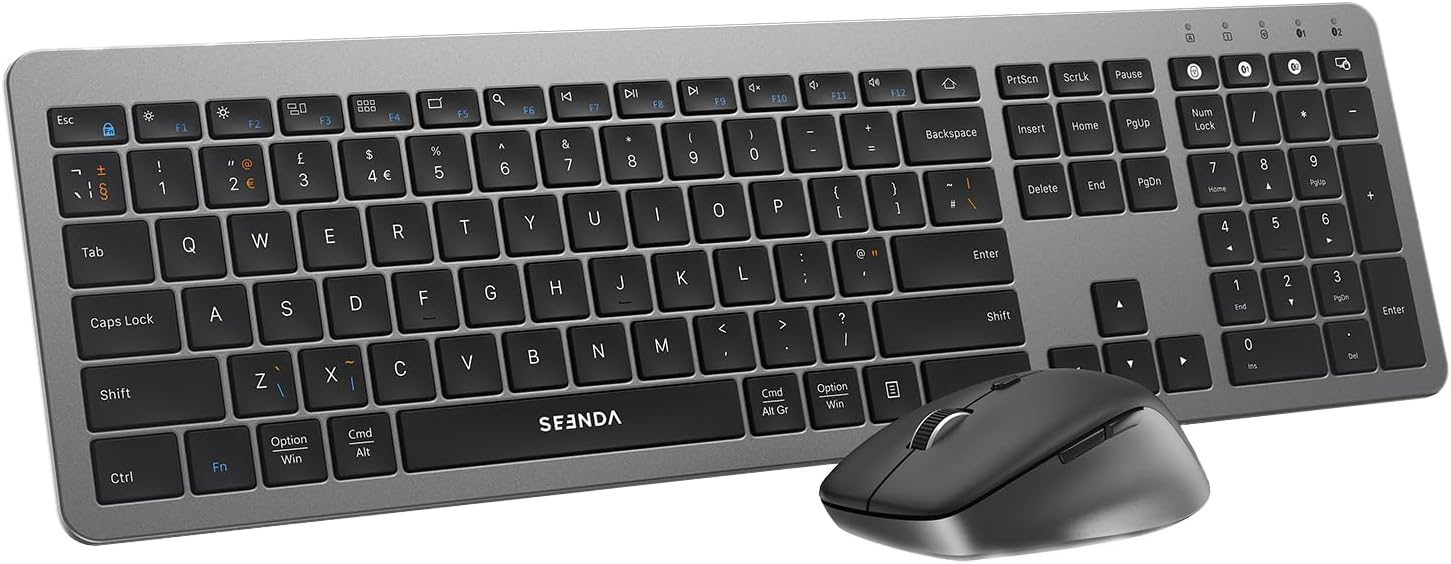 Thumbnail 6 de seenda COE300 dual Bluetooth + 2.4G wireless keyboard and mouse set (white & silver)