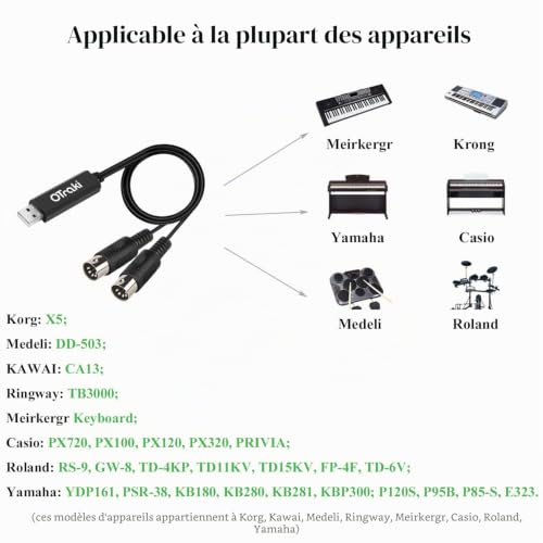 Detalle 2 de OTraki câble MIDI USB 3 m