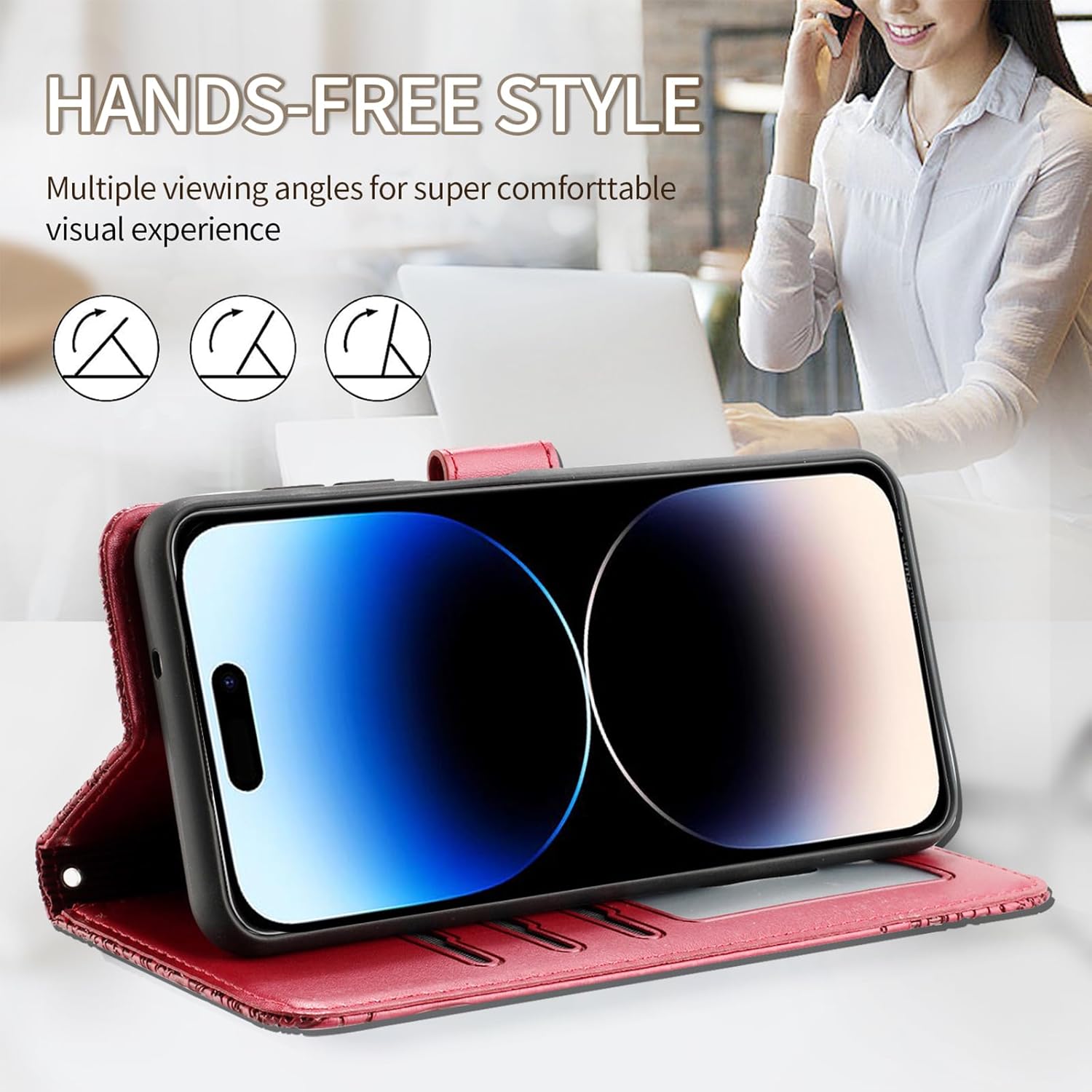 Thumbnail 4 de Butnyeoe Handyhülle für iPhone 17 Pro – Klappbar Wallet Hülle aus PU-Leder mit Standfunktion