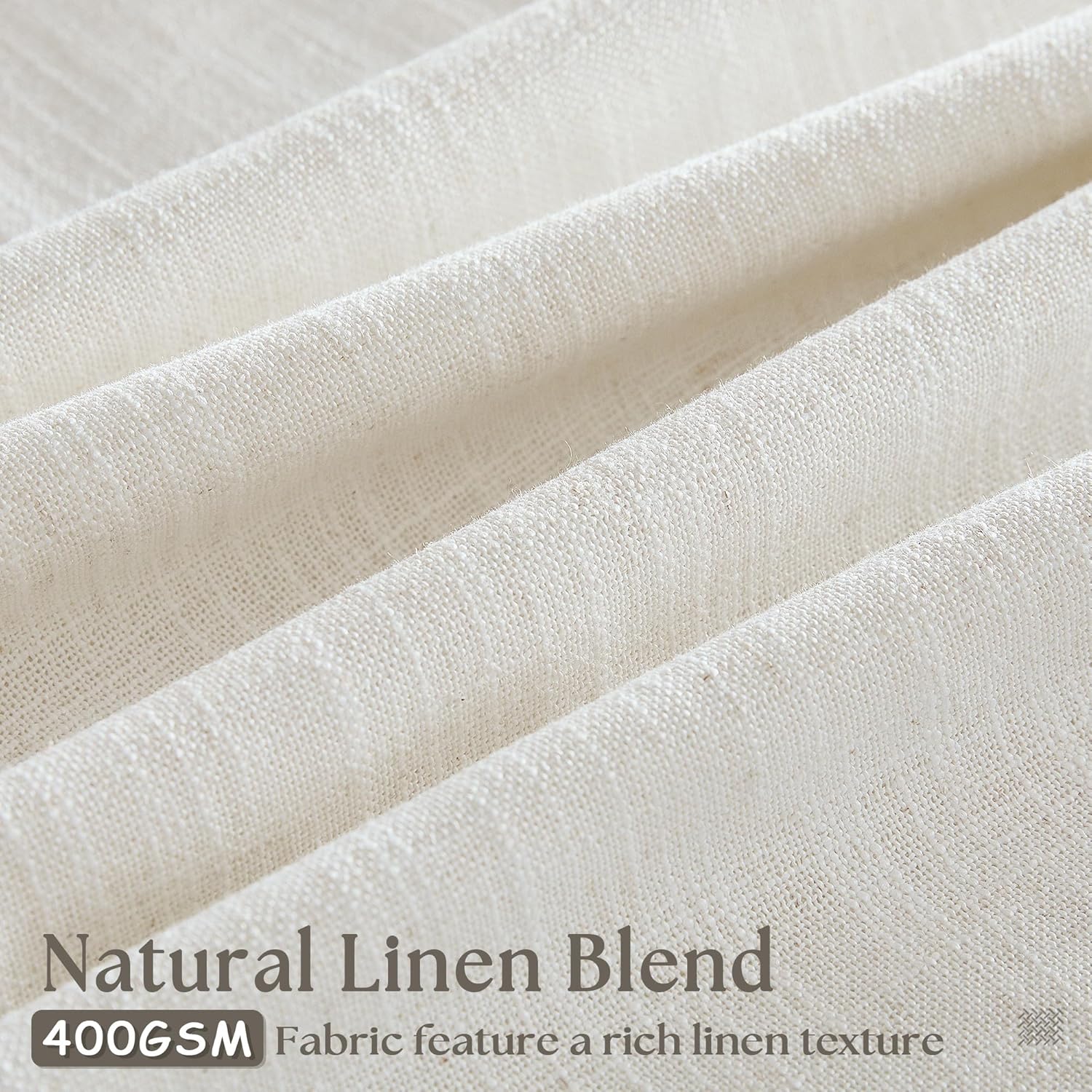 Thumbnail 2 de Neutral Linen Pinch Pleat Curtains 105 in