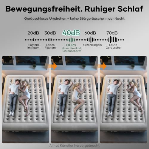 Thumbnail 8 de OlarHike Luftmatratze selbstaufblasend 180x200x50 cm – Gästebett & Campingmatratze
