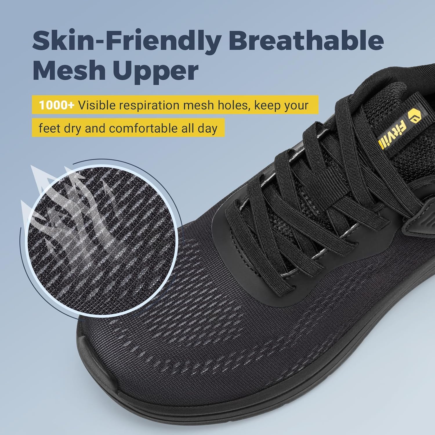 Detalle de FitVille Mens Extra Wide Trainers with Arch Support Insoles – Road Running Shoes (Lightweight, Slip-Resistant)
