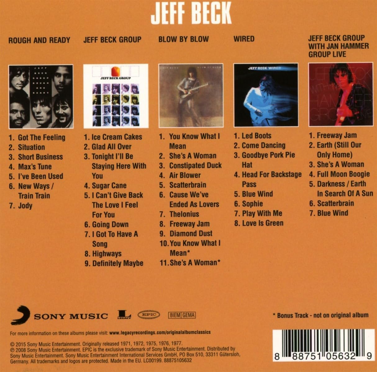 Detalle 2 de Sony Music Original Album Classics – Jeff Beck Audio CD Collection