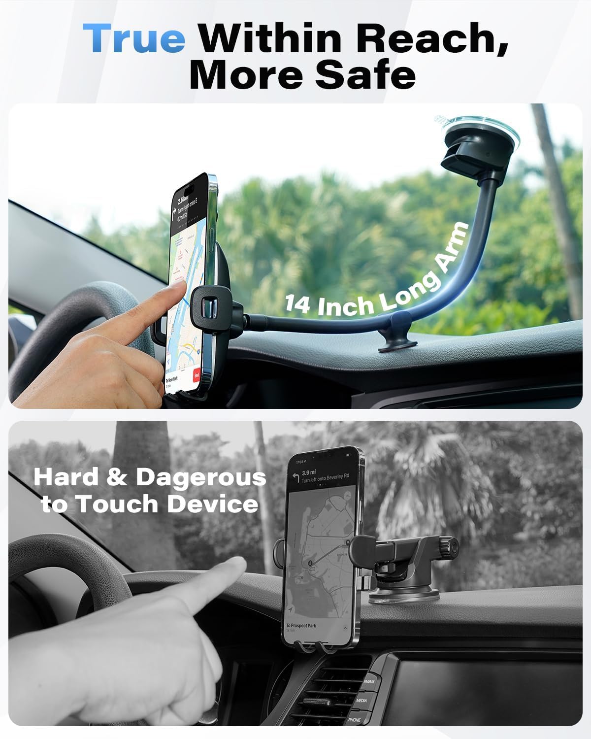 Detalle 2 de 1Zero Solid 14-Inch Car Phone Mount