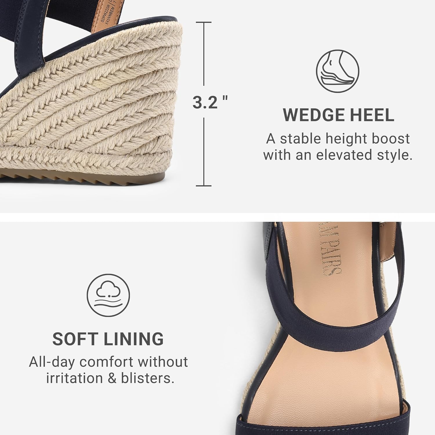 Thumbnail 1 de DREAM PAIRS Open Toe Espadrille Platform Sandals with Elastic Ankle Strap