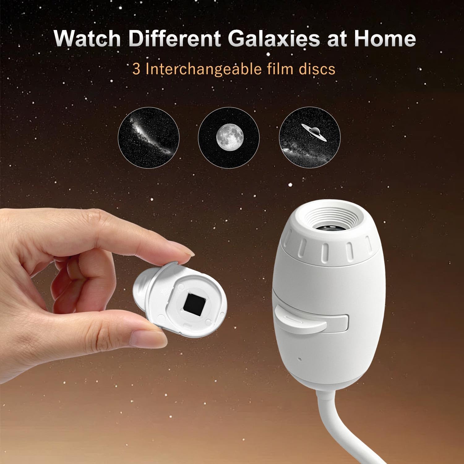 Detalle 2 de Eroshoo 2-in-1 Galaxy Star Projector: 360° Adjustable Space LED Night Light