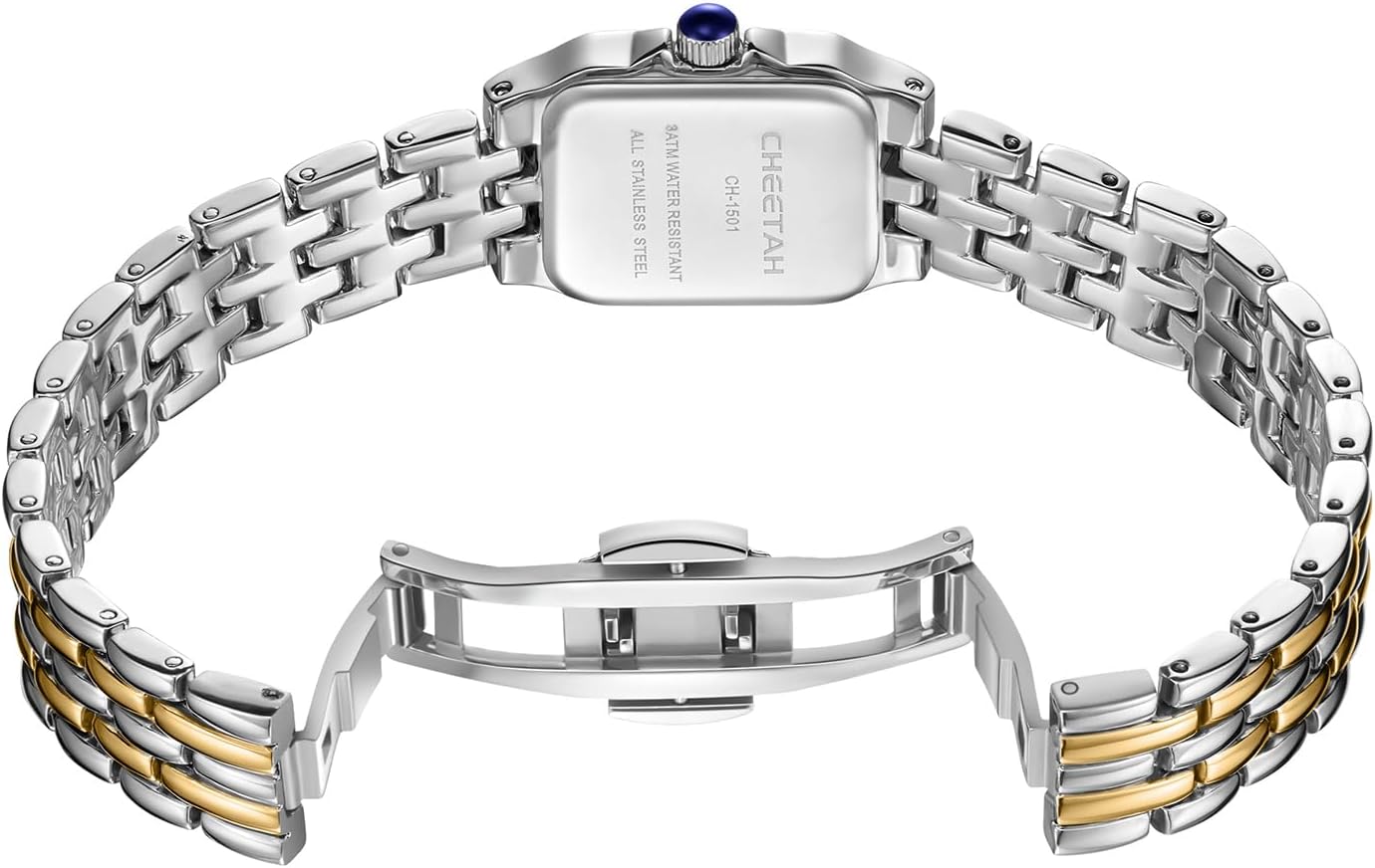 Thumbnail 4 de CHEETAH Damen-Armbanduhr mit Vintage-Armband, kleines rechteckiges Gehäuse & römischem Zifferblatt