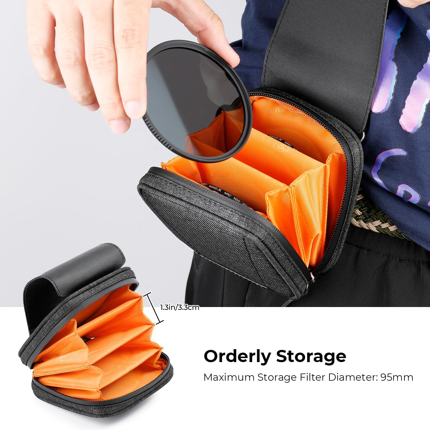 Thumbnail 2 de K&F Concept Lens Filter Case (holds 4 filters up to 95mm) waterproof pouch for ND, CPL, UV