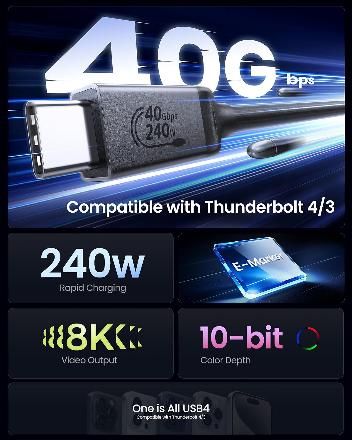 Thumbnail 1 de Silkland USB4 Thunderbolt 4 Kabel 2m 240W