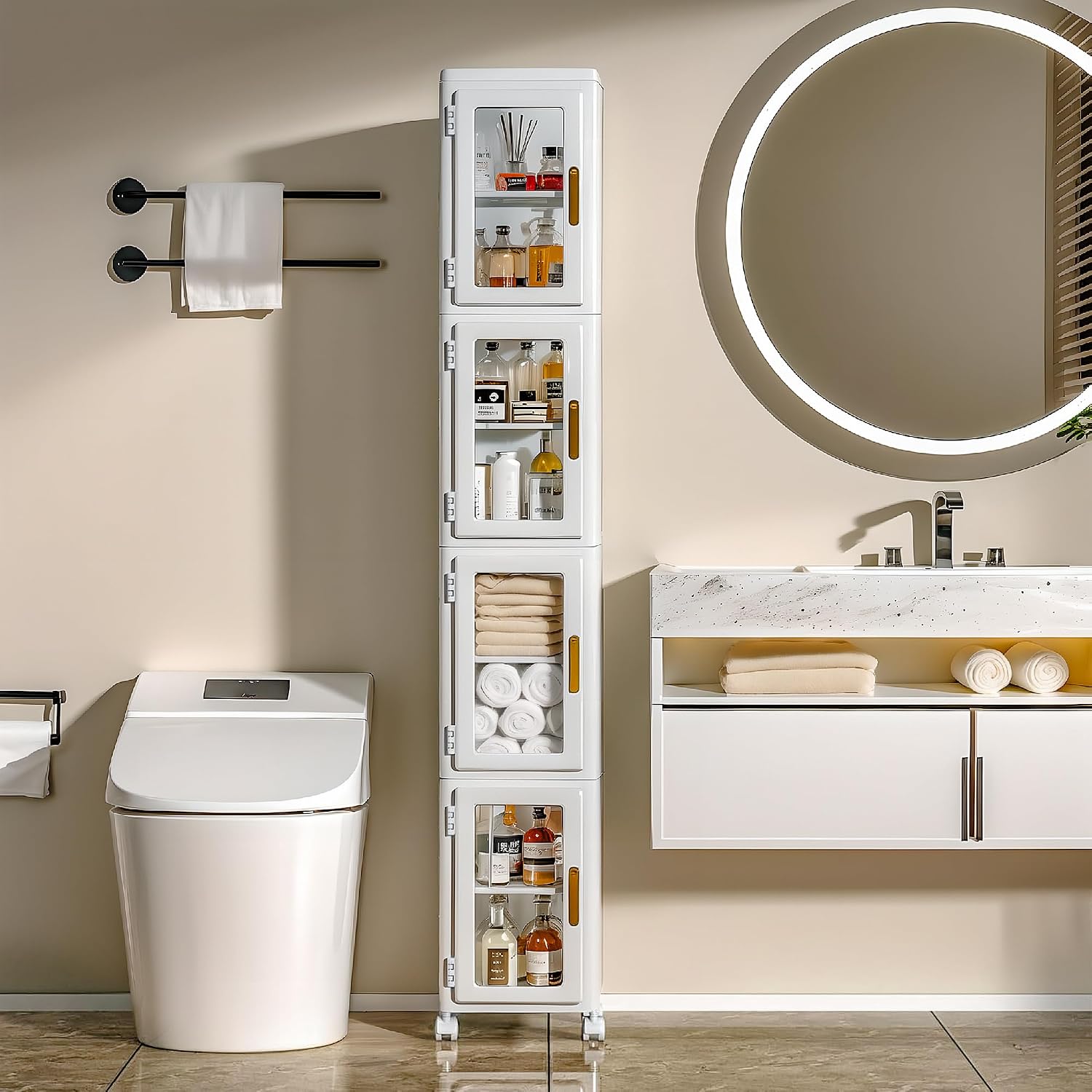 Detalle 2 de VECELO 4-Tier Slim Storage Cabinet 4 Shelves 🚪