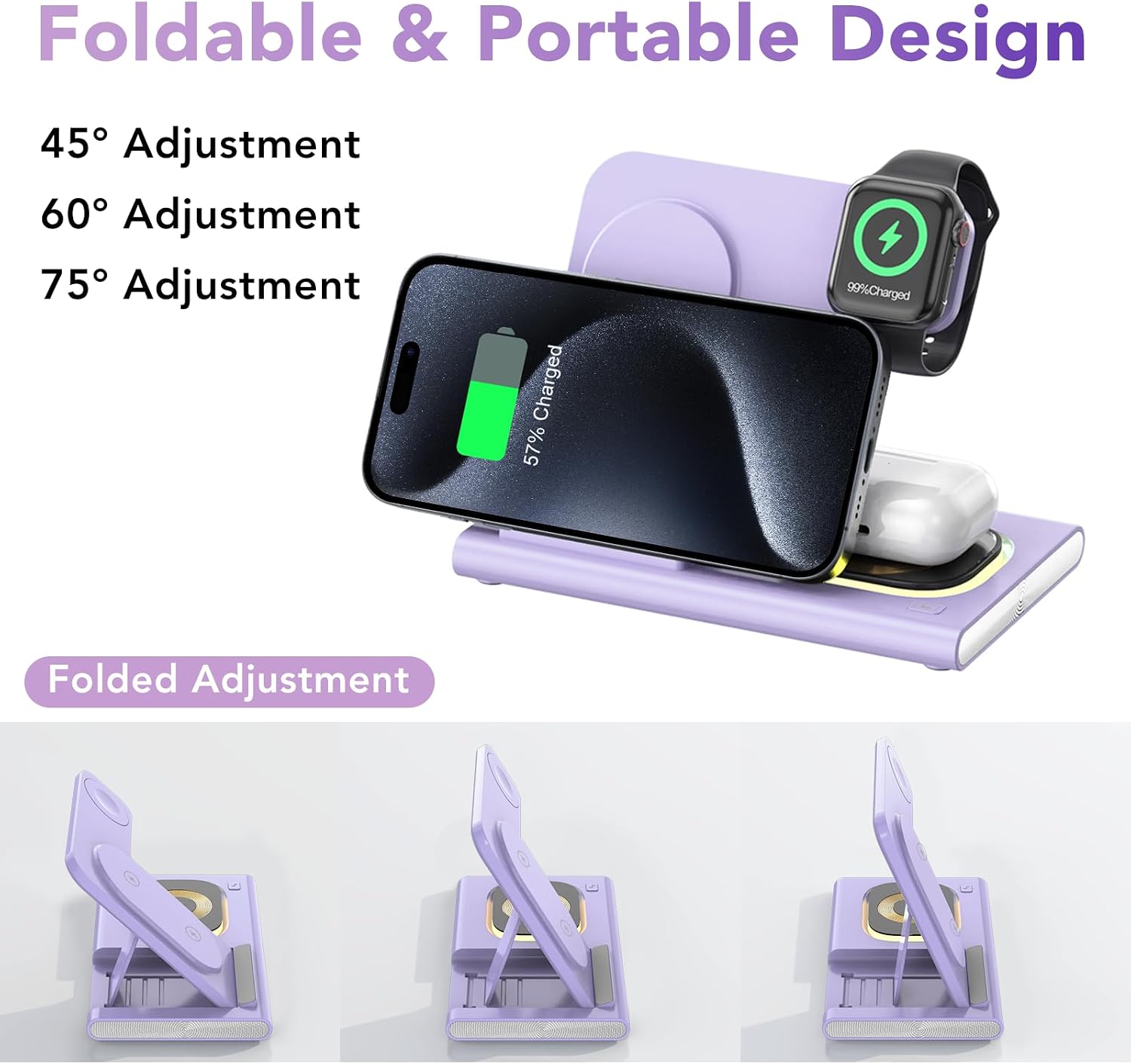 Detalle 2 de Apple iPhone 17 3‑in‑1 Wireless Charging Station