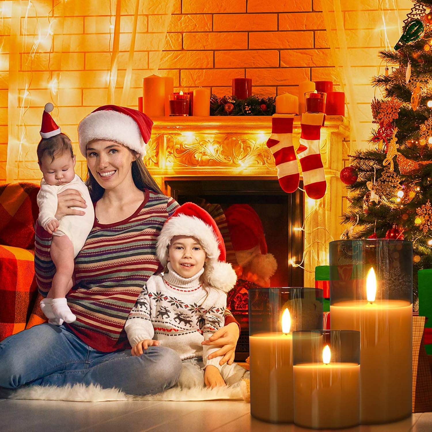 Thumbnail 6 de Flameless LED candles with timer, set of 3