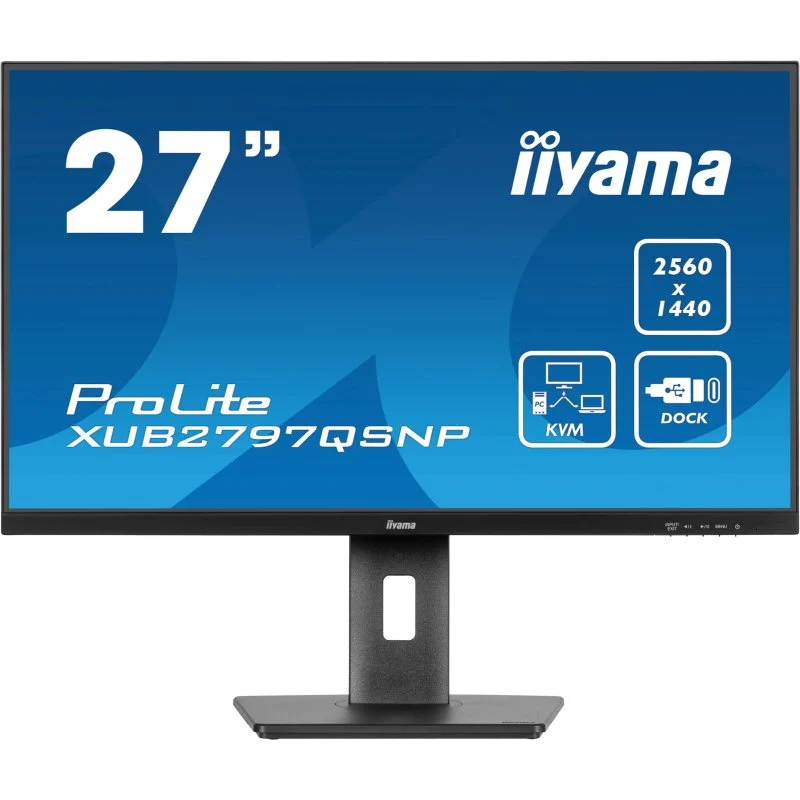 Detalle de iiyama ProLite XUB2797QSNP-B1 27" IPS QHD con USB-C DOCK, KVM y altavoces