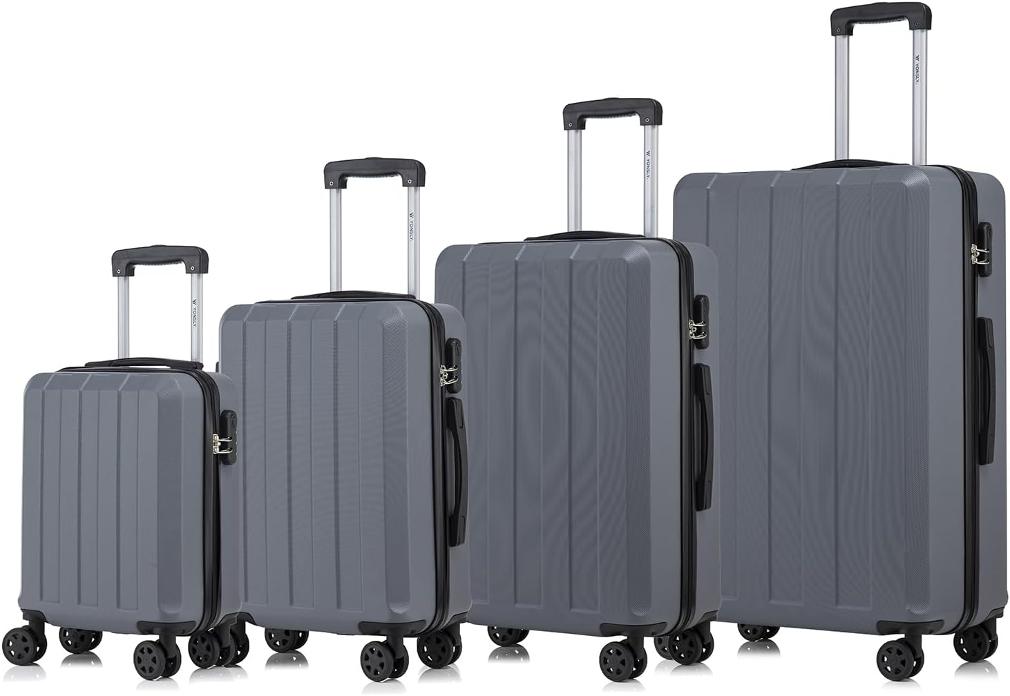 Detalle de YONSLY Trolley Reisekoffer-Set (4-teilig) – Hartschalenkoffer mit 360° Rollen, Zahlenschloss und Gummigriff