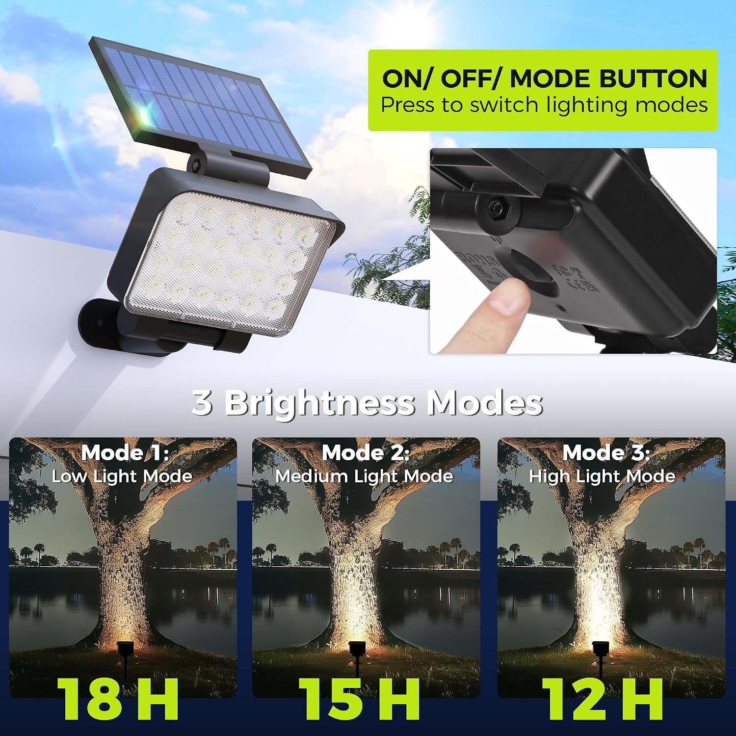 Detalle 2 de COOZAMING Solar Spotlights, 24 LEDs