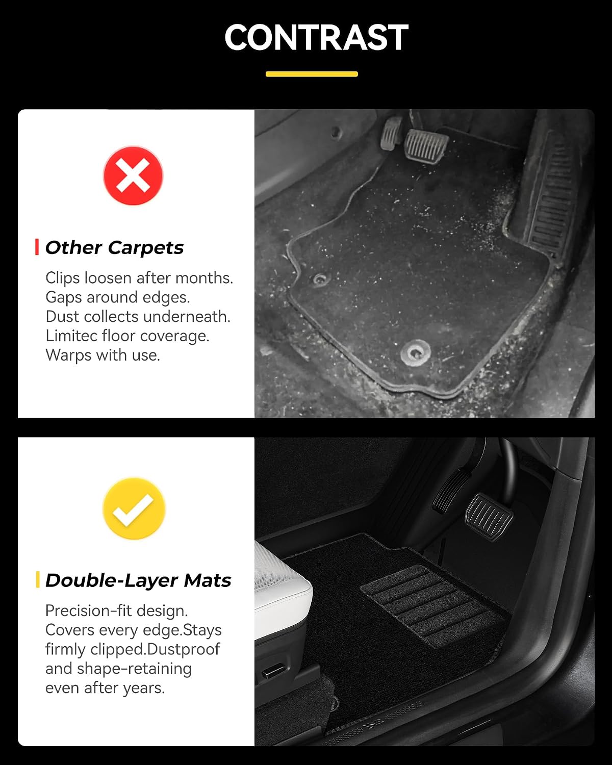 Thumbnail 6 de 3W 2-Layer Floor Mats & Boot Liner for 2025–2026 Tesla Model Y Juniper