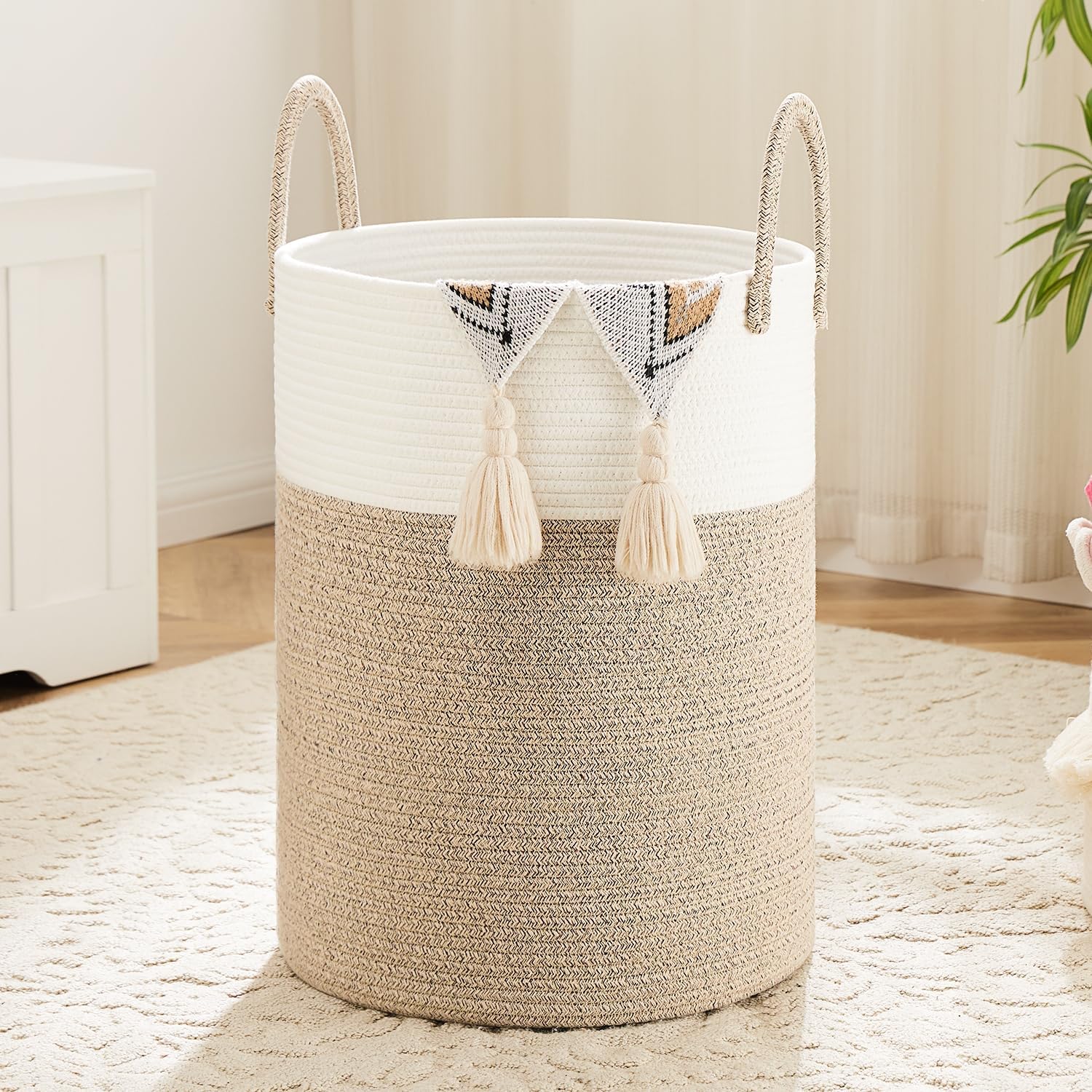 Artfeel 60L Cotton Rope Laundry Basket