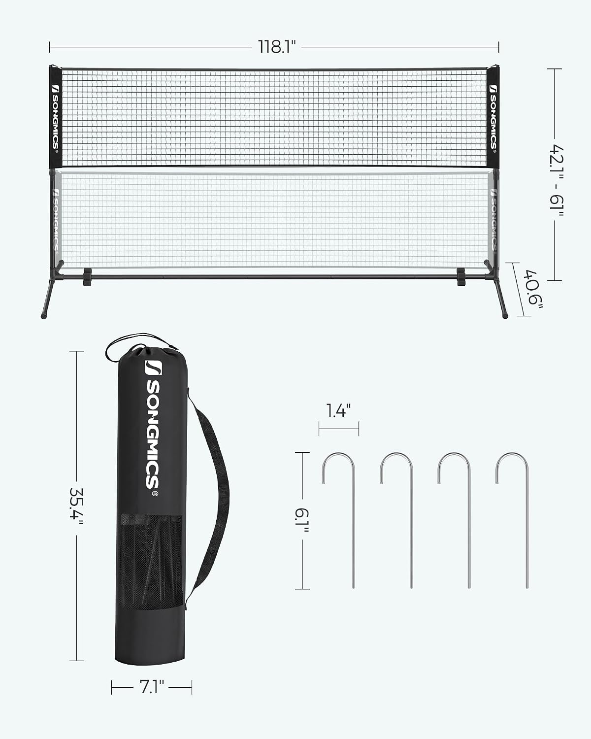 Thumbnail 6 de SONGMICS Nylon Badminton Net
