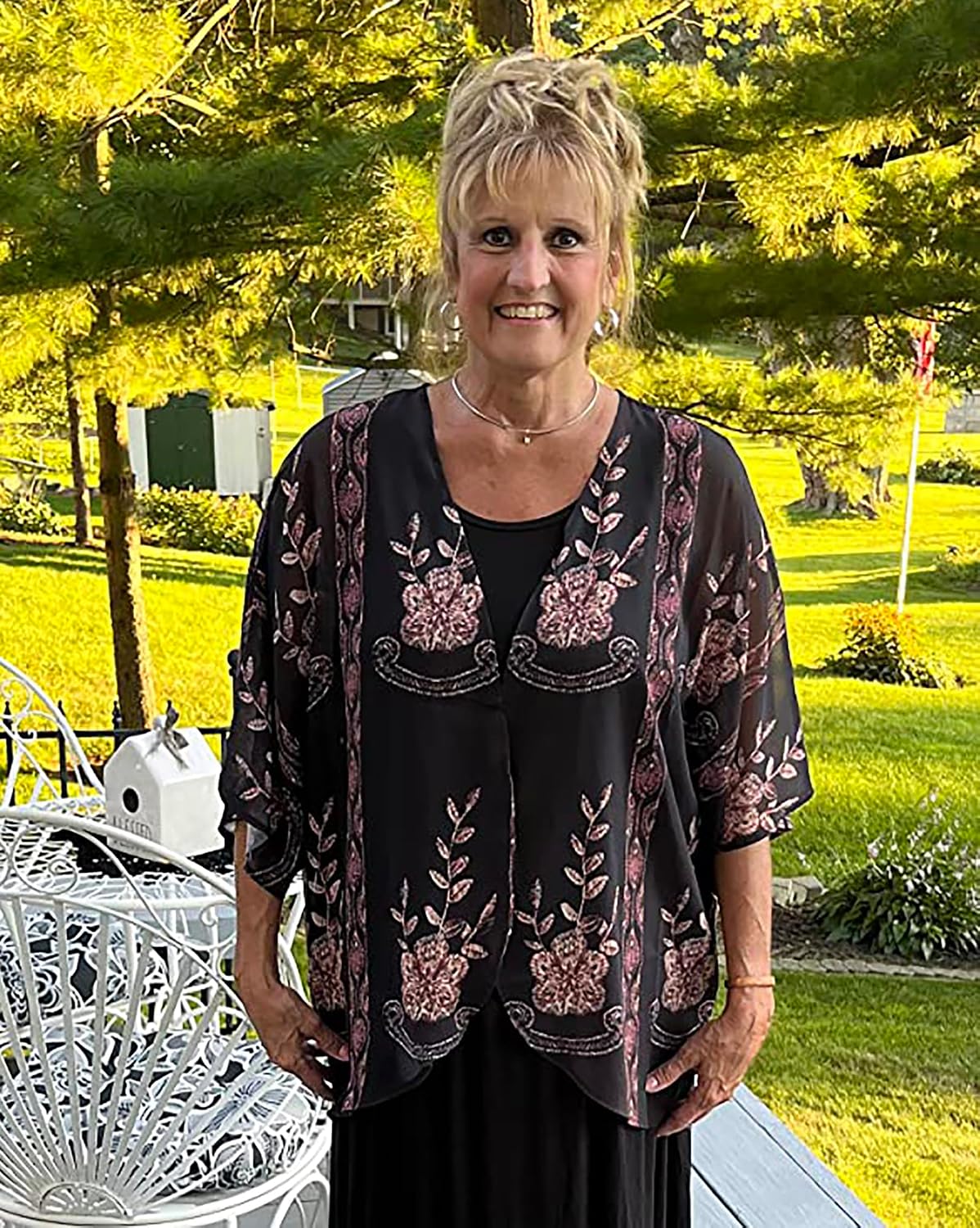Detalle de CHICGAL Women's Kimono Cardigan in Chiffon
