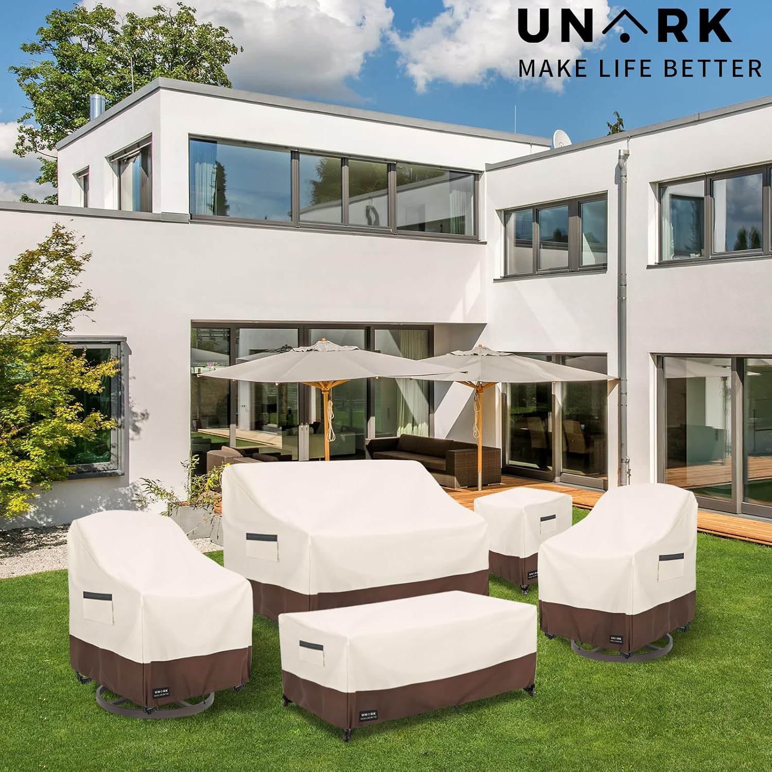 Thumbnail 5 de UNARK 01-SFZ-L-Zhuangse-4pack Swivel Patio Chair Covers, 600D, 4-Pack