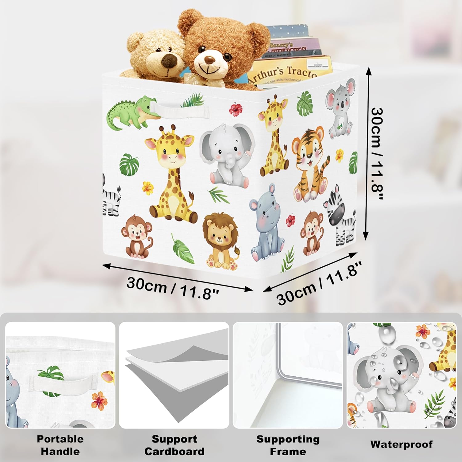 Thumbnail 2 de HUUMONSS 11.8" Forest Animals Storage Cubes 3Pcs