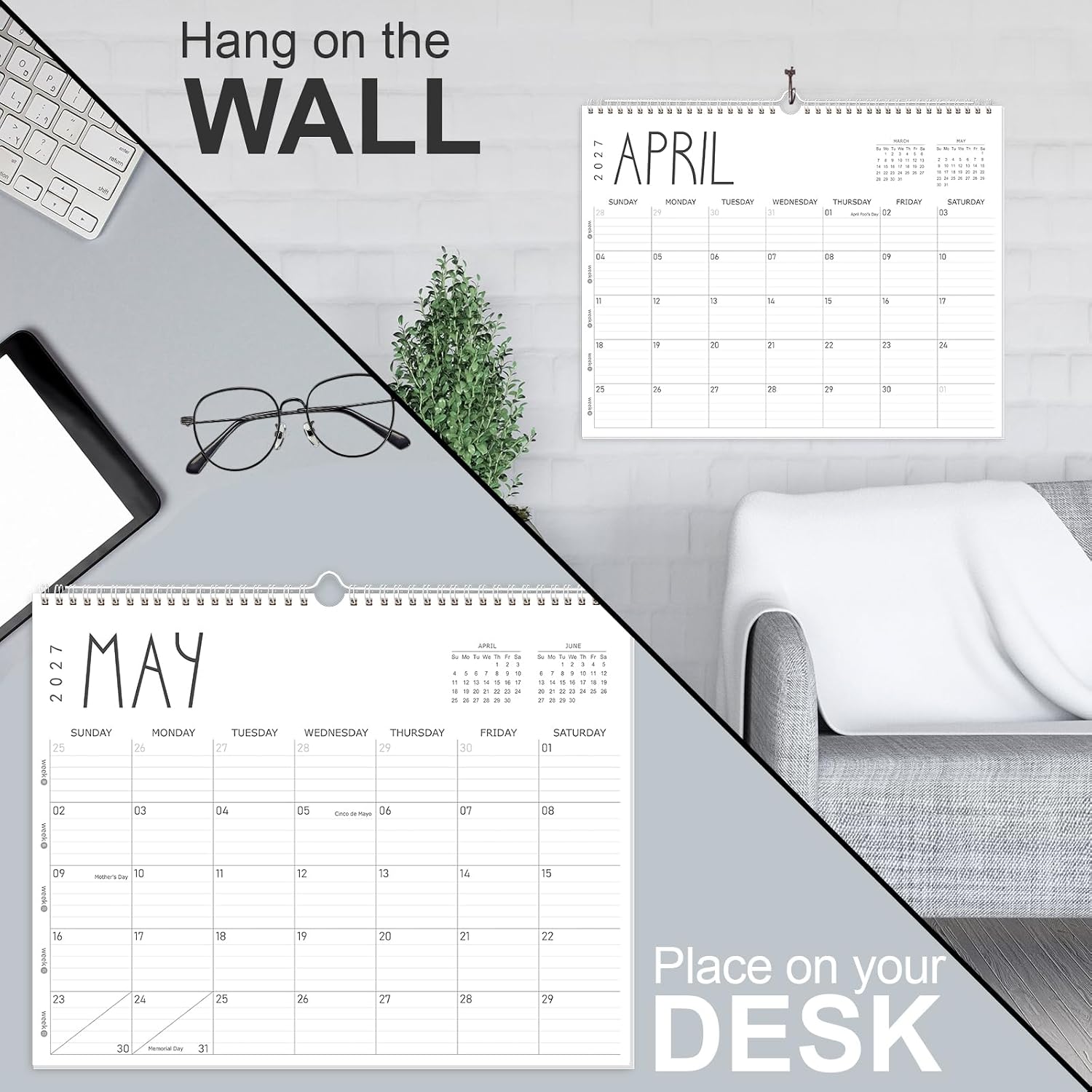 Detalle 2 de GuassLee Wall Calendar, 14 x 11 in.