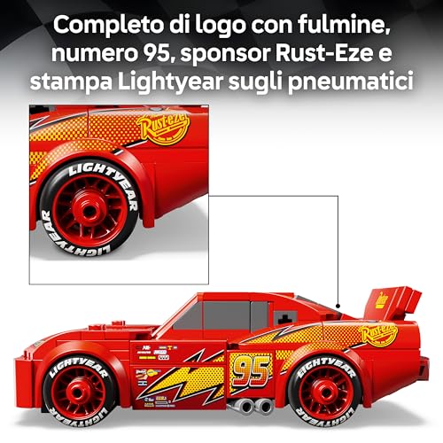 Detalle 2 de LEGO SPEED CHAMPIONS Saetta McQueen 77255 – Veicolo da Collezione per Esposizione o Costruzione
