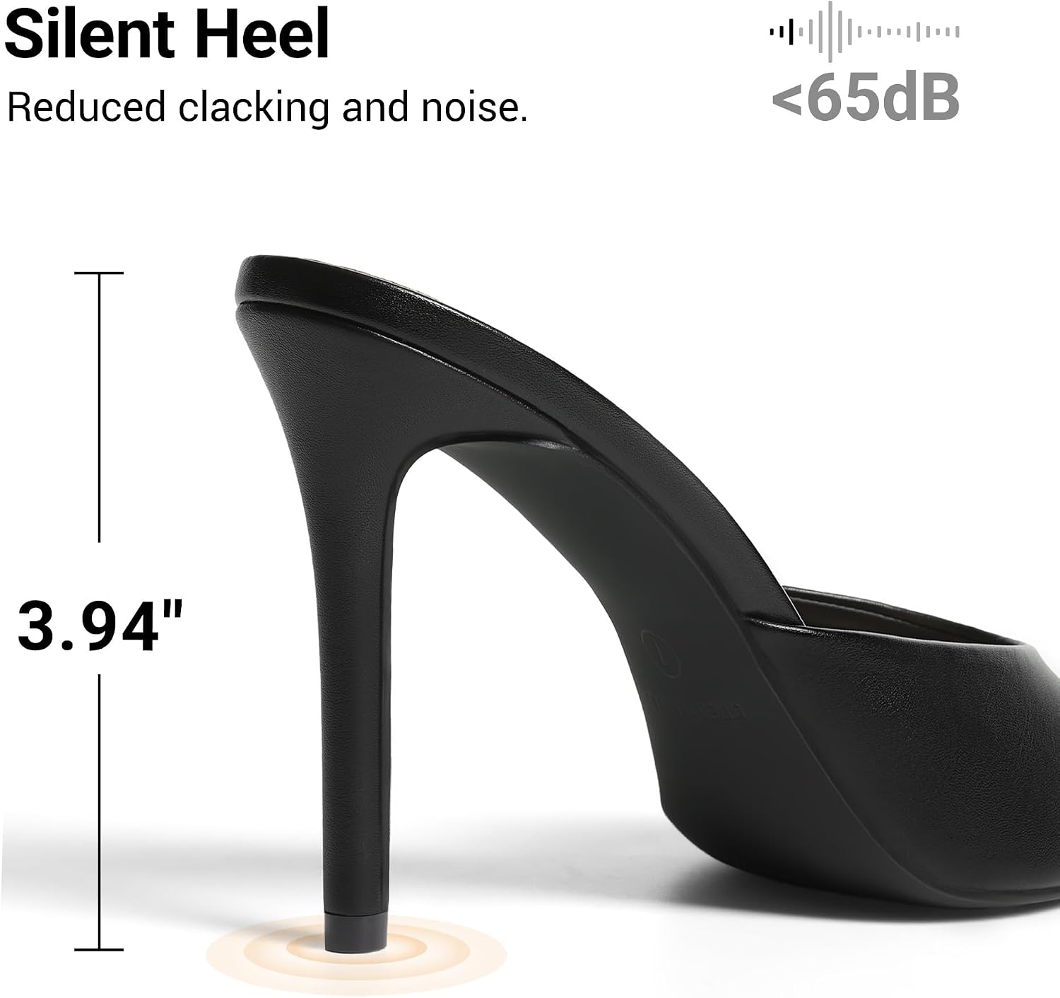 Detalle de DREAM PAIRS Mule Heels for Women — 3.94-Inch Stiletto Open-Toe Mules