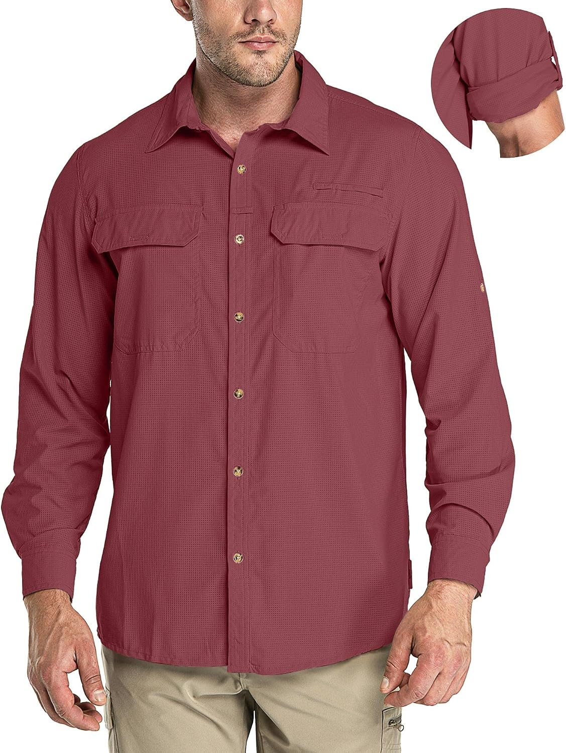 Thumbnail 6 de 33,000ft Men's Long Sleeve Sun Protection Shirt UPF 50+ with Quick-Dry Cooling for Outdoor Adventures
