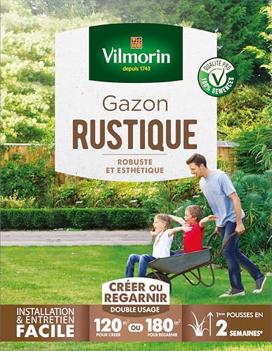 Detalle de Vilmorin Gazon Rustique, 3 kg — gazon Tous Terrains pour un espace vert dense