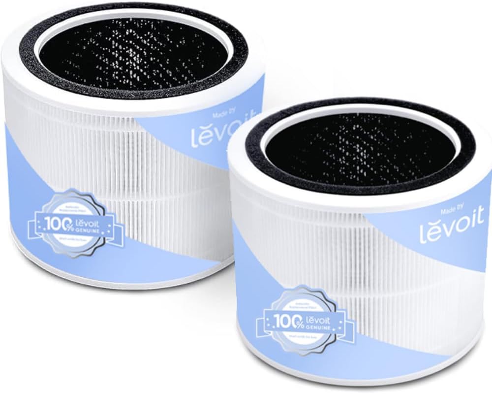 Detalle de LEVOIT 2er-Pack Ersatzfilter für Core 200S: 3-Schicht HEPA-Filter mit Aktivkohle + Vorfilter