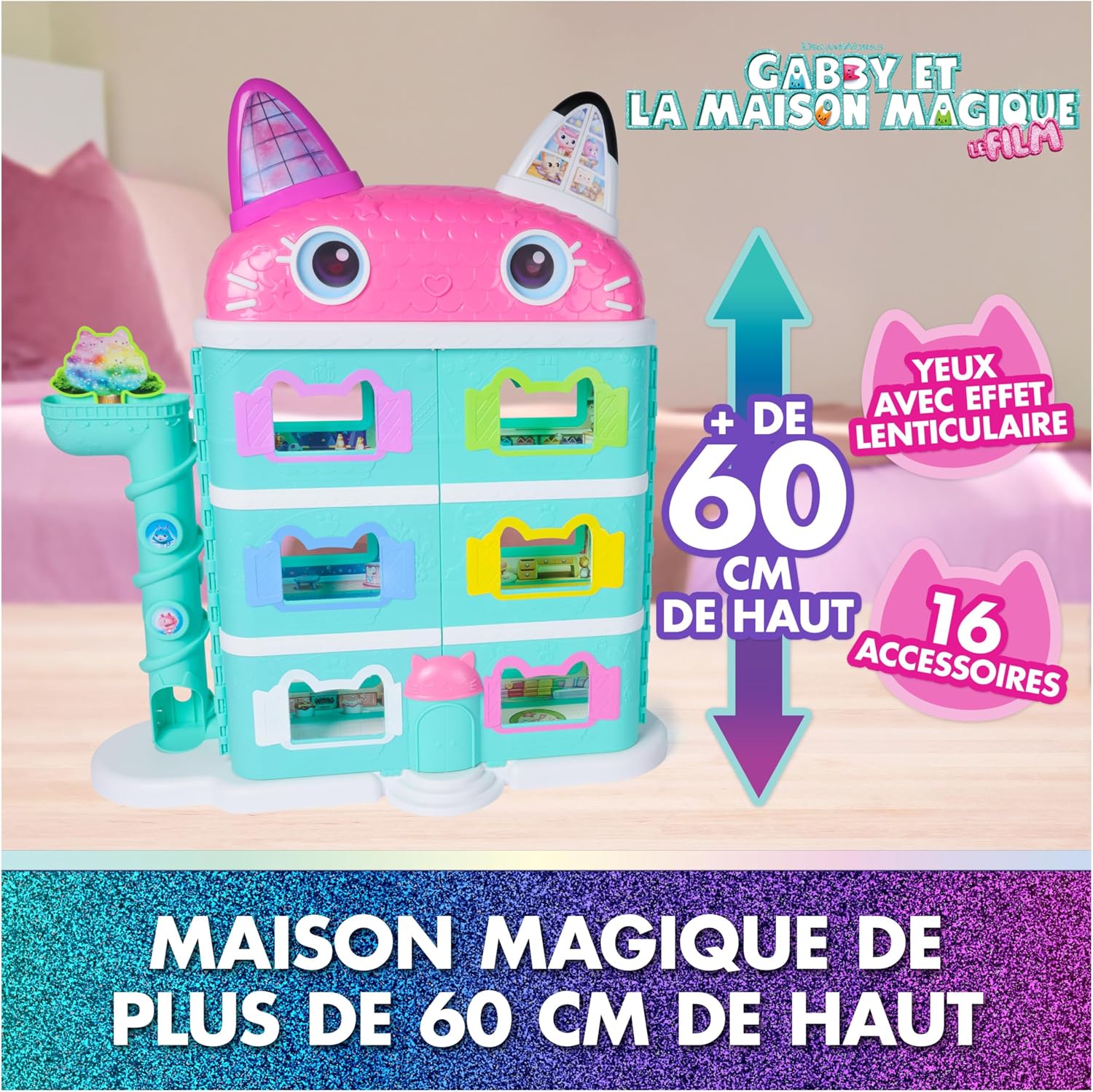 Detalle 2 de Gabby Et La Maison Magique – Maison de Poupée 60 cm avec Gabby (DreamWorks Gabby’s Dollhouse)