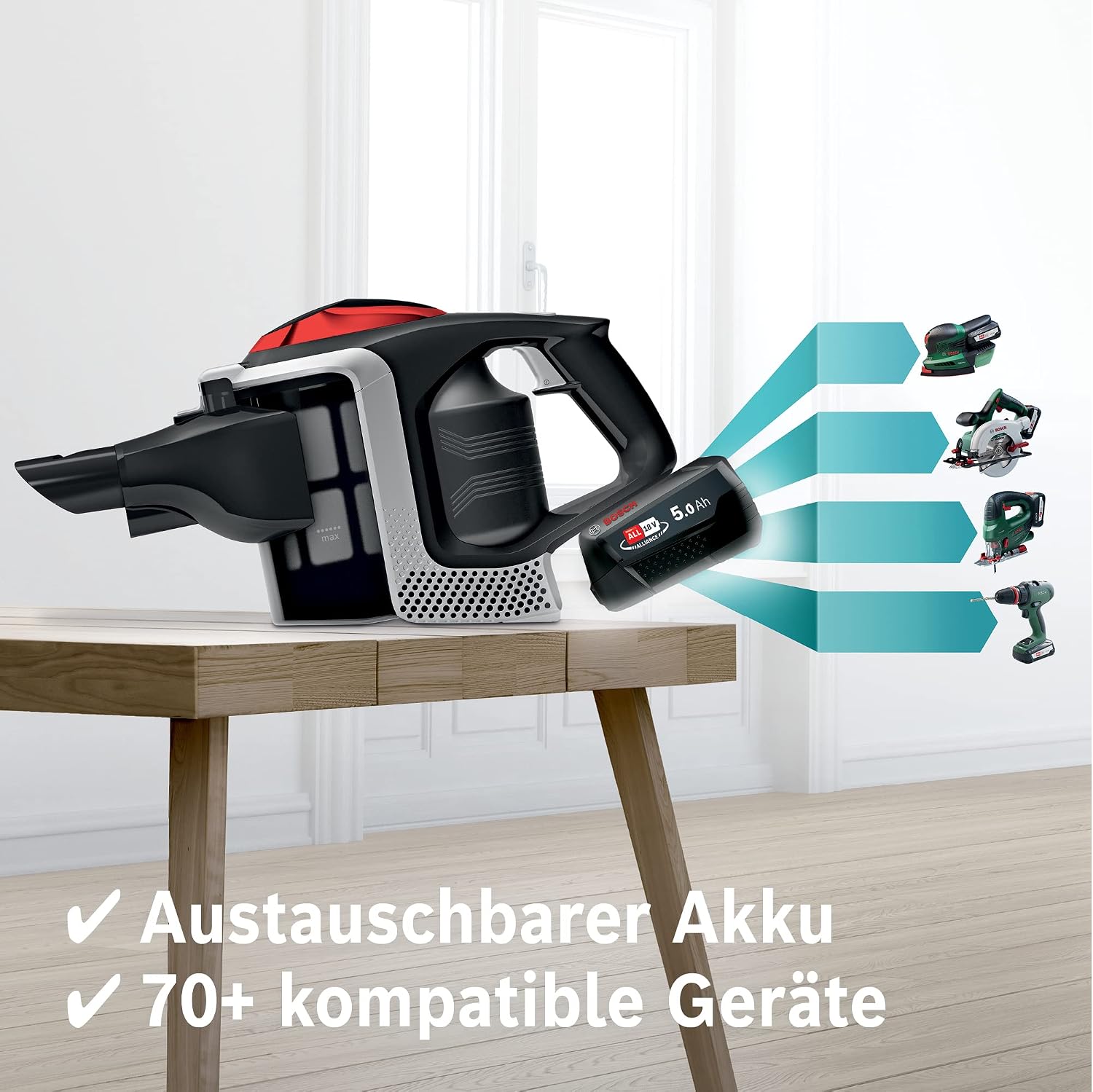 Thumbnail 5 de Bosch Unlimited Serie 8 5,0 Ah Akku-Staubsauger 🧹