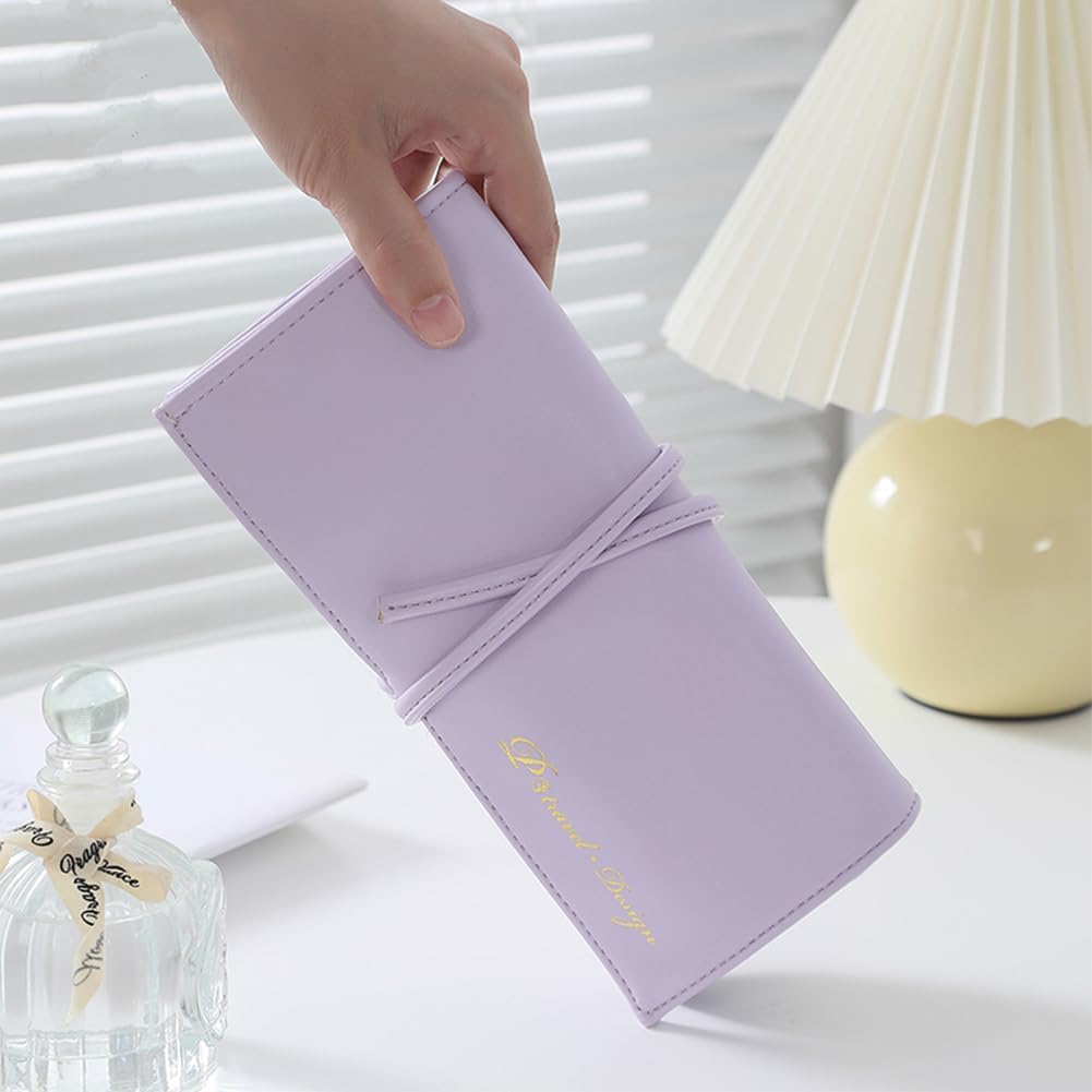 Detalle 2 de VanFn Travel Makeup Brush Holder: Portable Roll-Up Organizer Bag for 8+ Brushes