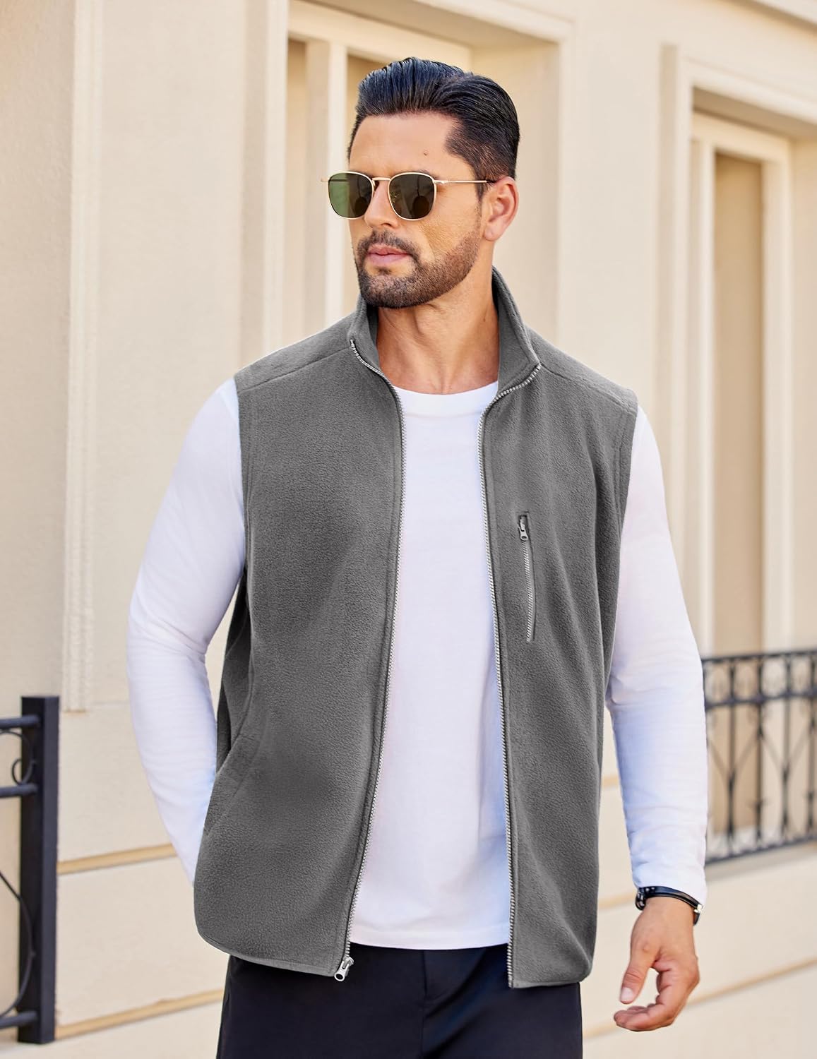 Detalle de COOFANDY Men's Fleece Vest, Polyester