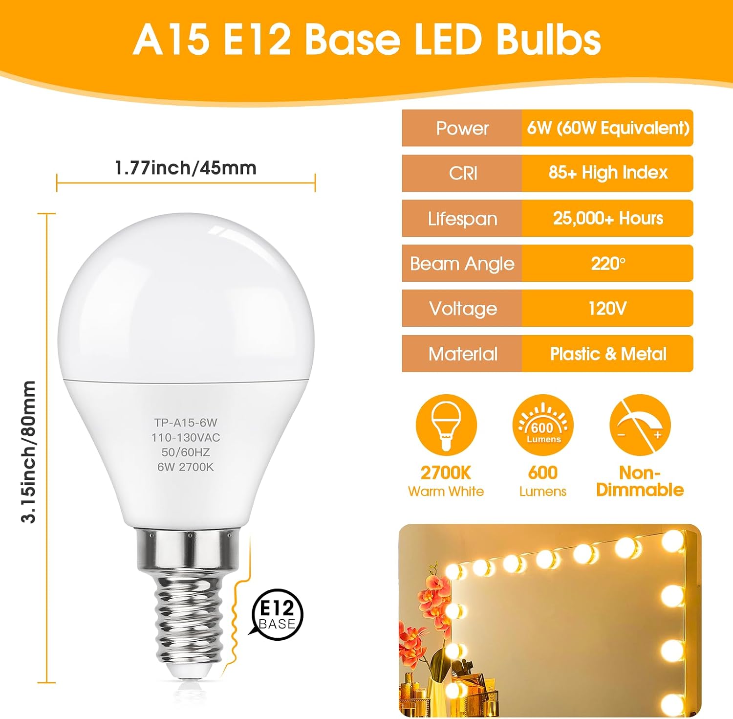 Detalle 2 de MAXvolador E12 LED Bulbs 6W
