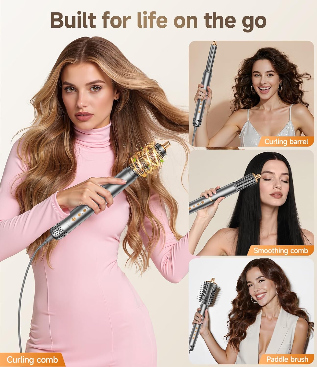 Detalle 2 de 8 in 1 Hair Styler & Air Dryer Wrap Curler - Gray