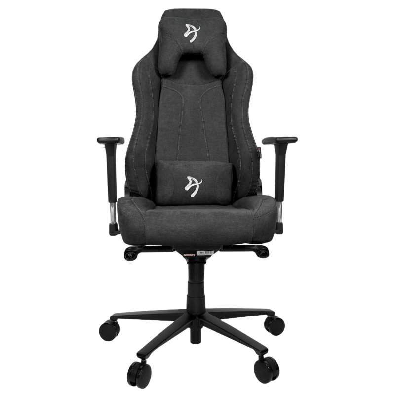 Detalle de Arozzi Vernazza Soft Fabric Silla Gaming Gris Oscuro: confort y amplitud para largas sesiones