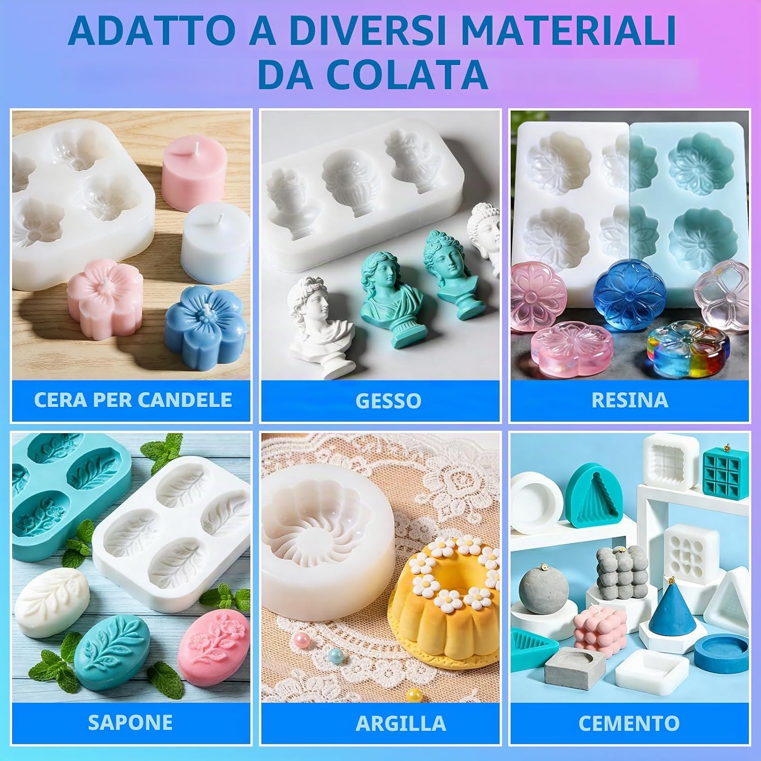Thumbnail 5 de Silicone per Stampi 20A, 1L - Silicone Liquido Verde per Moulage e Realizzazione di Analisi di Resine