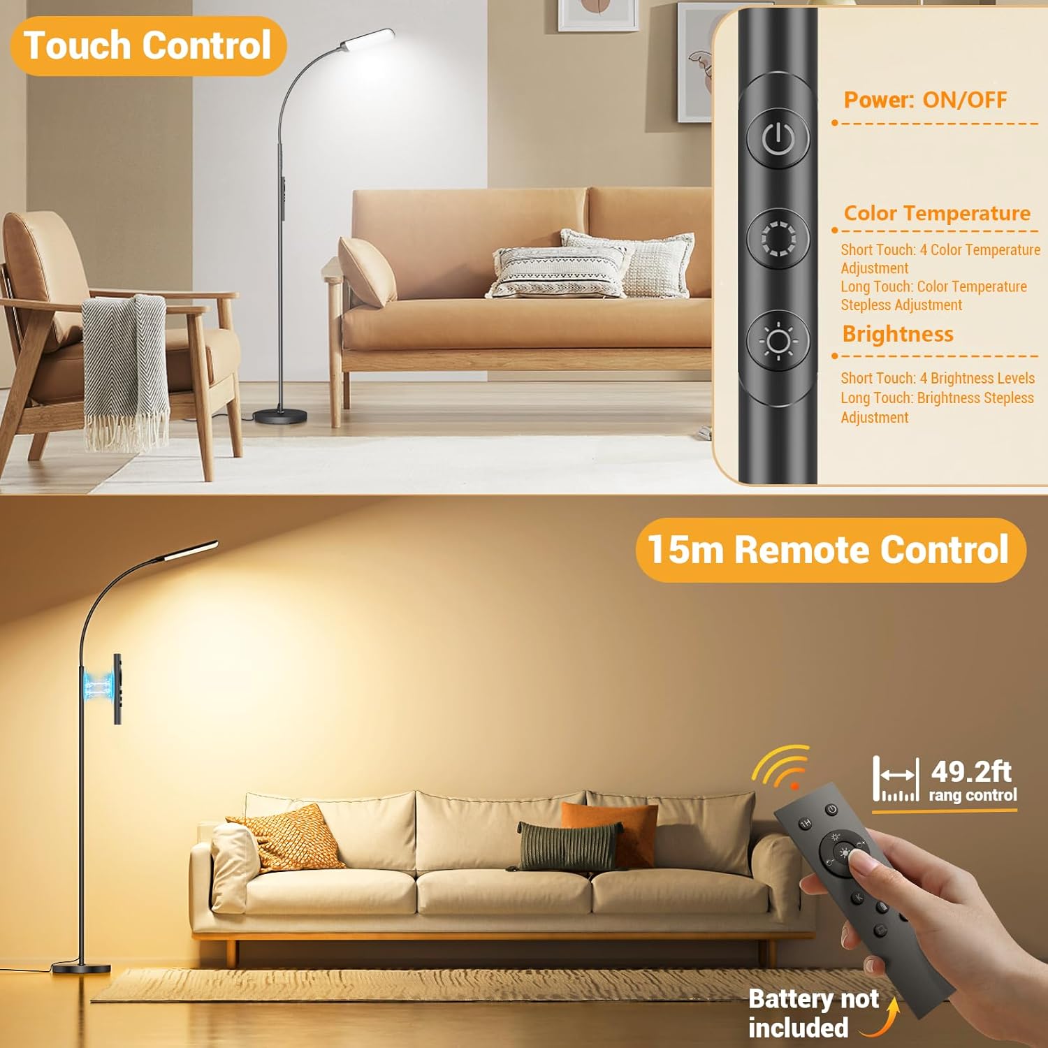 Thumbnail 3 de YICAIZI Lampadaire LED Dimmable 18W