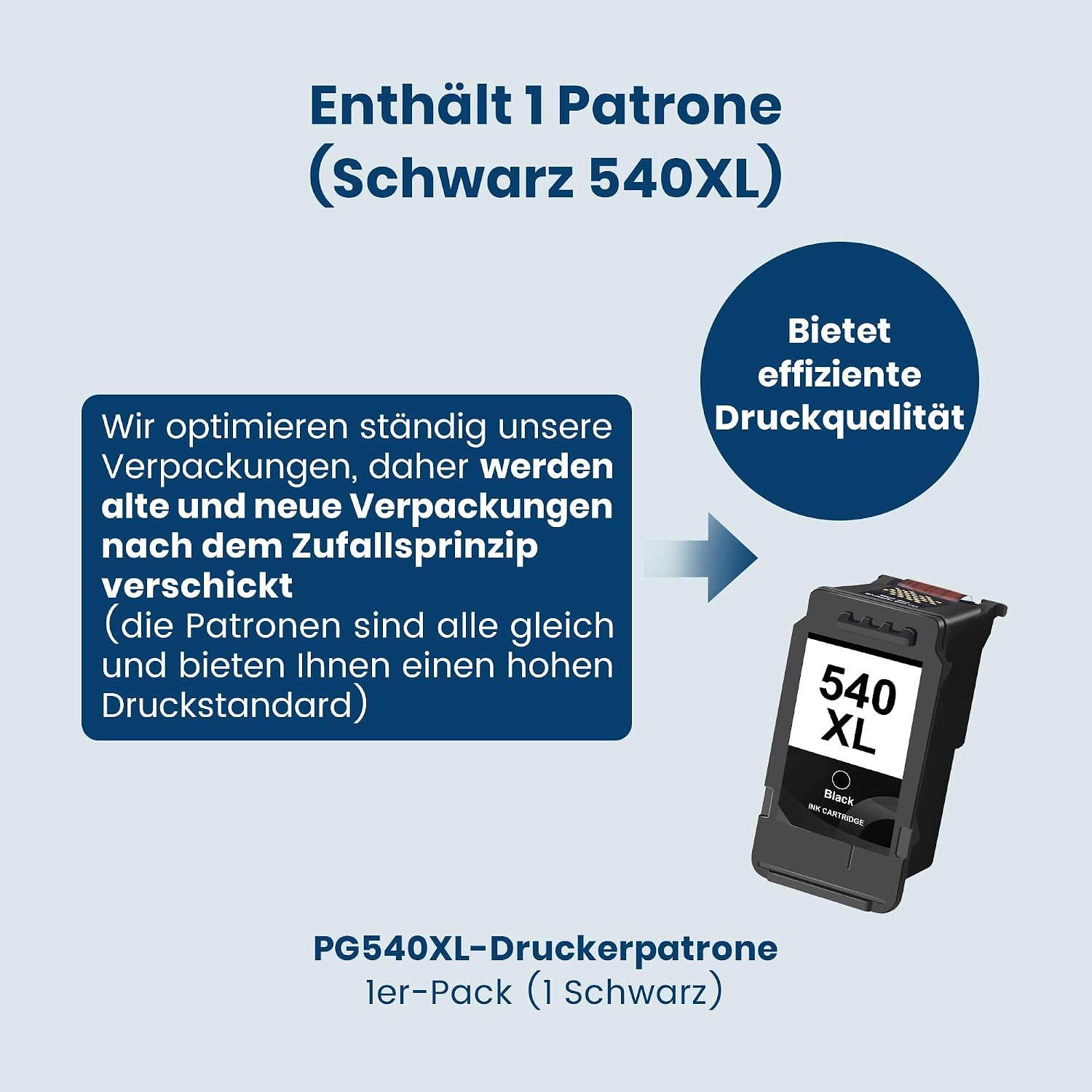 Thumbnail 1 de Washope PG 540XL Schwarz kompatible Druckerpatronen für Canon PG-540XL (1 Schwarz)