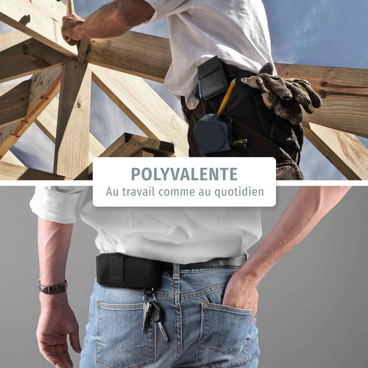 Detalle de moex Étui de ceinture pour CAT S75 – protection 360° avec passant et mousqueton, noir