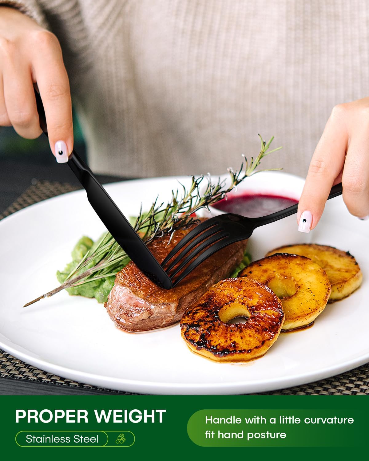 Detalle 2 de PHILIPALA Black Silverware Set, 20-Piece