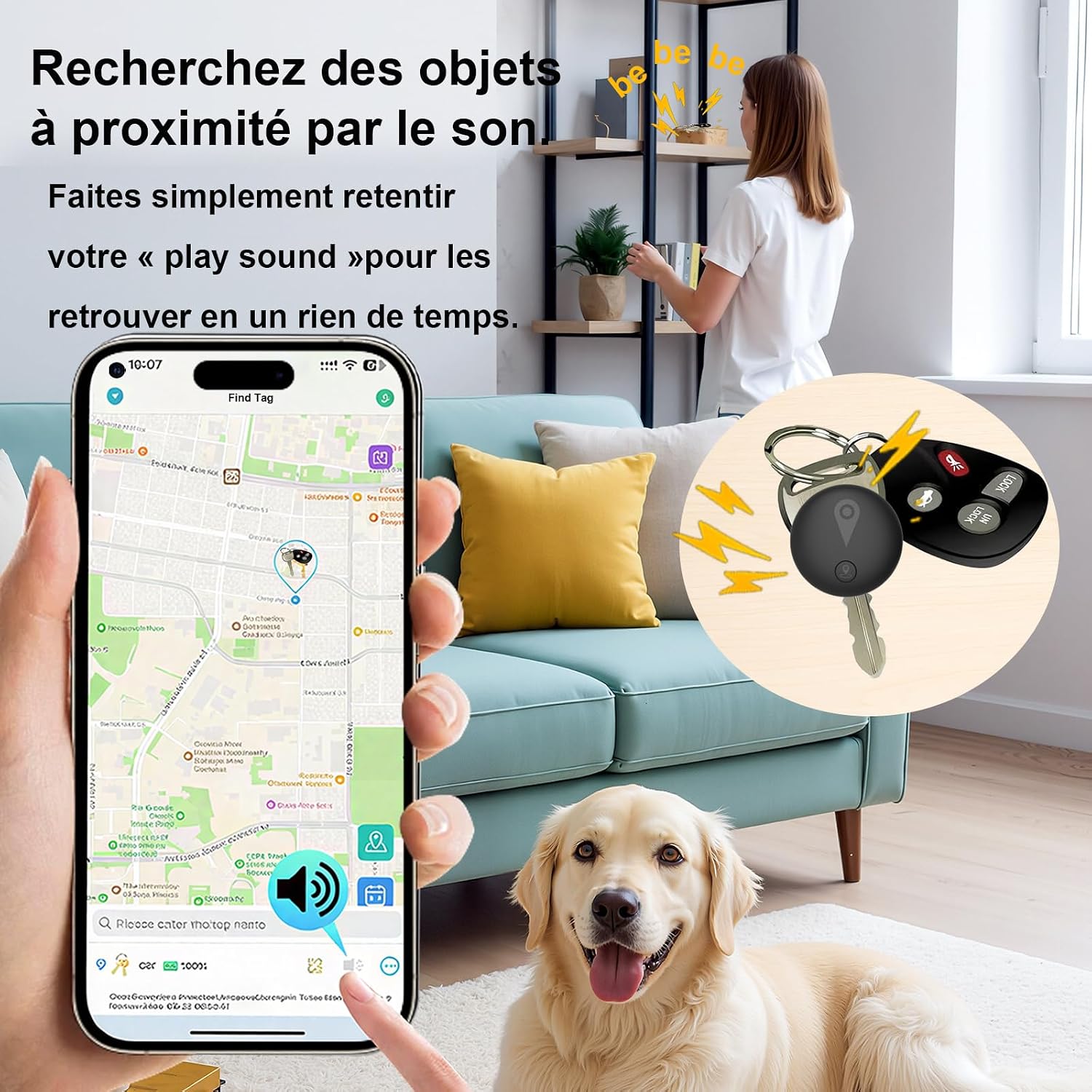 Detalle de Traceur GPS Voiture Magnétique – Traceur sans abonnement, IP67, Bluetooth et localisation en temps réel