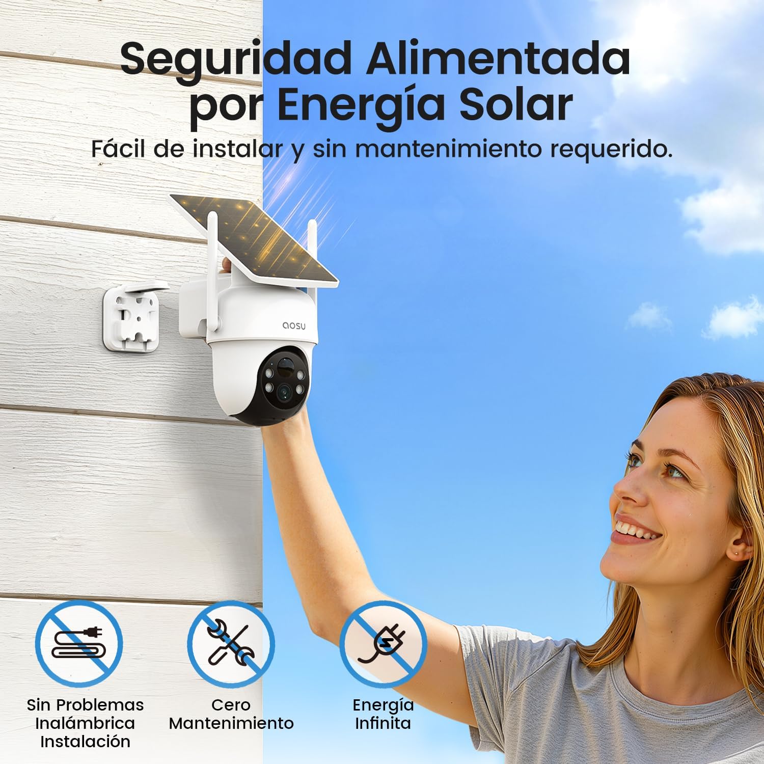 Thumbnail 6 de aosu 2K Camara de Vigilancia Solar Exterior 32 GB
