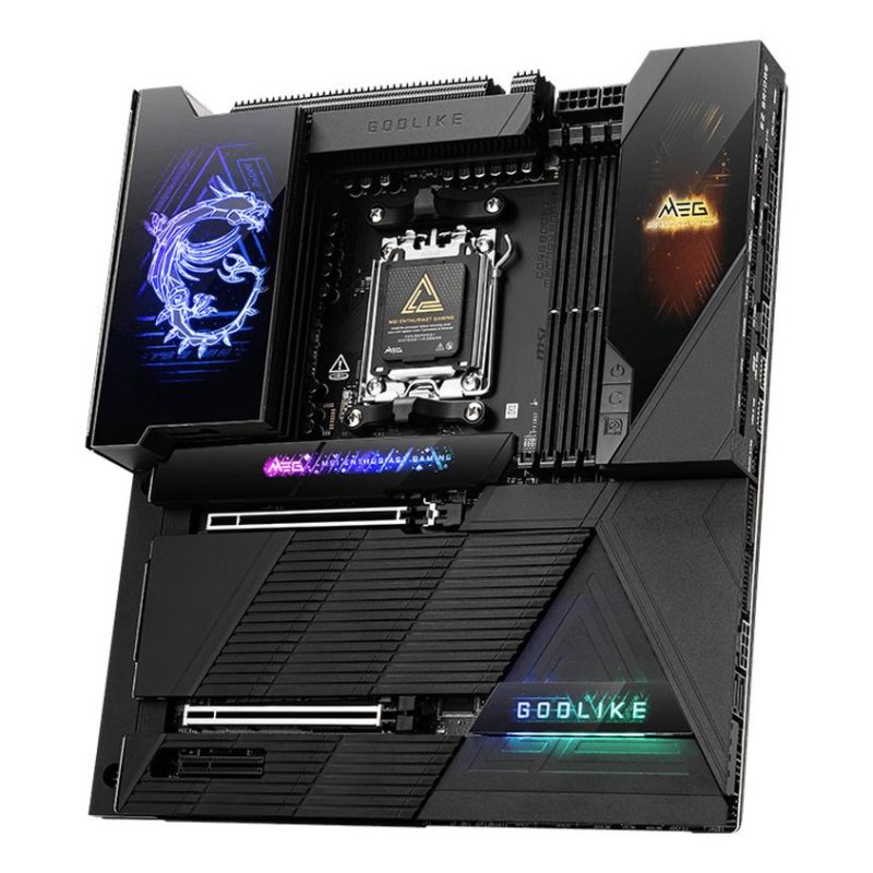 Detalle de MSI MEG X870E GODLIKE (AM5) placa base X870E E-ATX con DDR5 y WiFi 7
