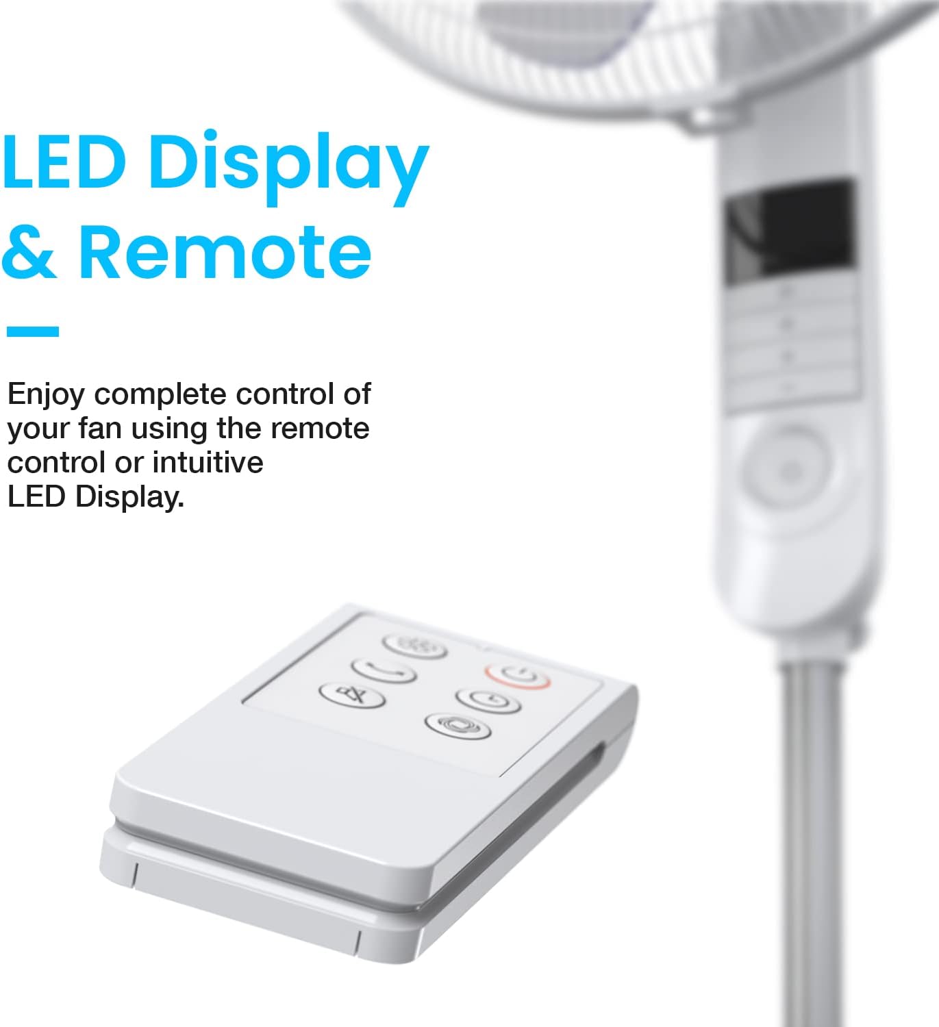 Thumbnail 1 de Pro Breeze 16-Inch Pedestal Fan with Remote Control and LED Display