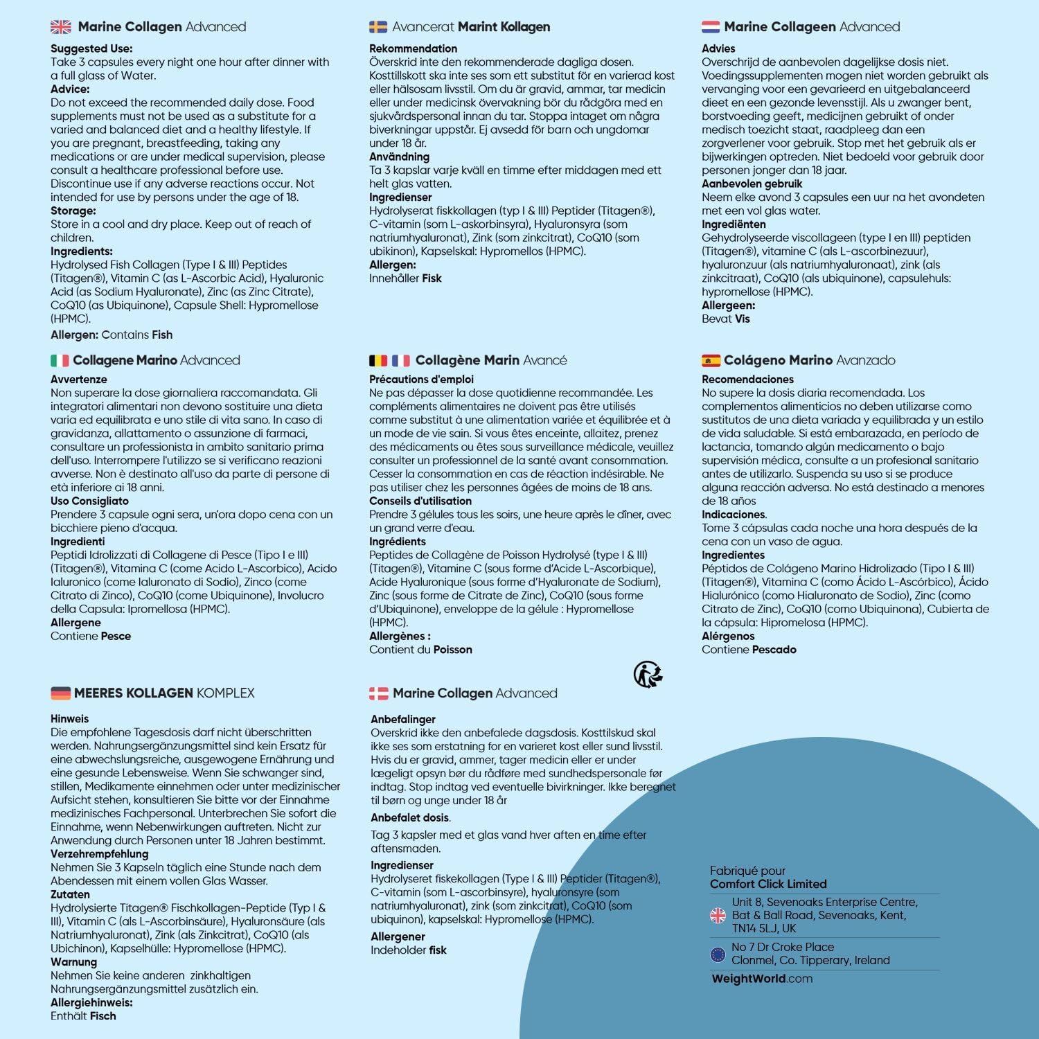 Thumbnail 4 de Collagène Marin Acide Hyaluronique – 120 gélules peptides de collagène Type 1 & 3 + vitamine C, zinc, Coenzyme Q10